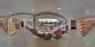 Shop interior, view towards the entrance — Dharti Namkeen & Sweets